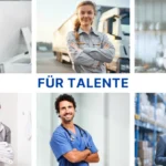 Collage featuring happy K&K talents in workwear